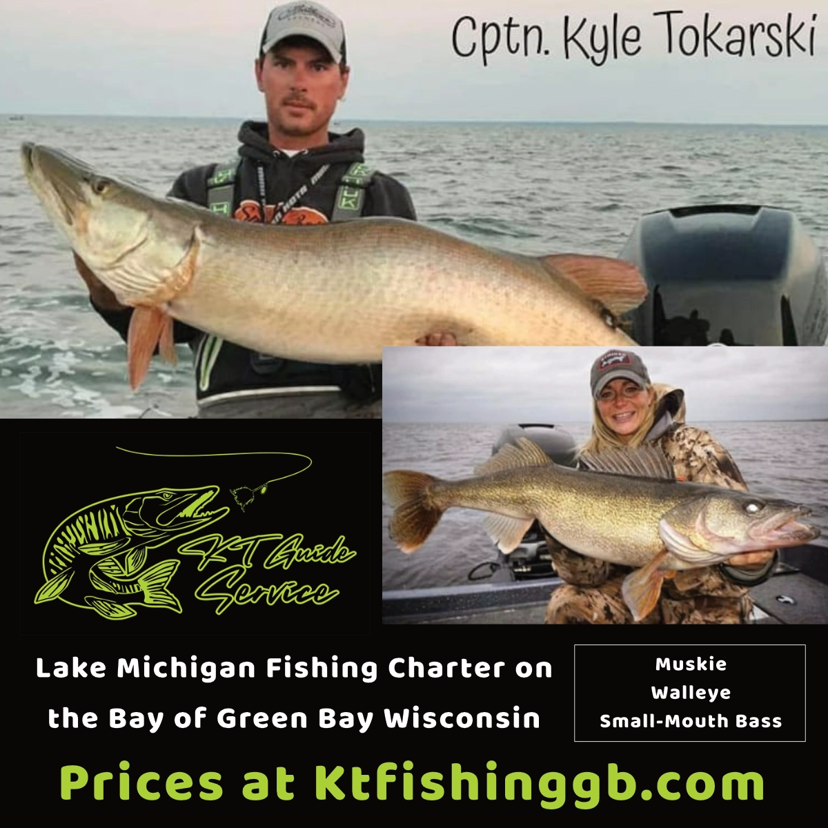 KT Guide Service - Lake Michigan Fishing Charter on the bay of Green Bay, WI. Call to book 715-340-2288.  Visit Website