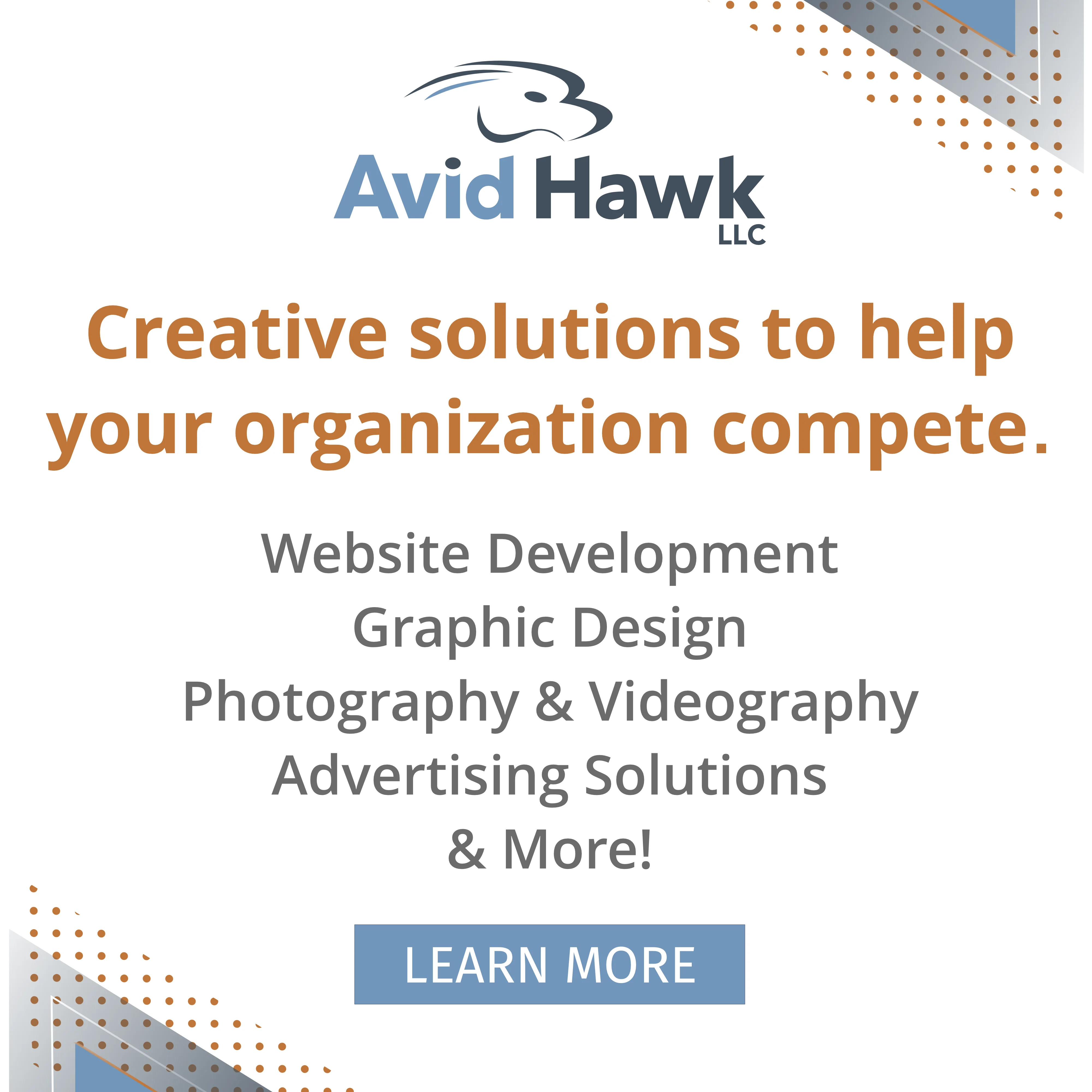 Avid Hawk LLC.  Creative Solution to help your organization compete.  Visit website.